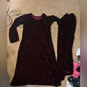 Elegant Velvet Dress with Matching pants Pakistani velvet set sz 38 chest